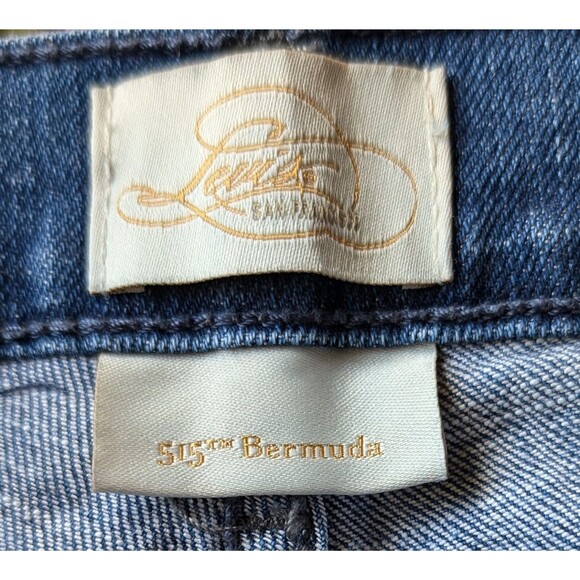 Levi’s Shorts Women 515 Bermuda Denim Jean Stretch High Rise Cuffed Sz 14 - Picture 7 of 10